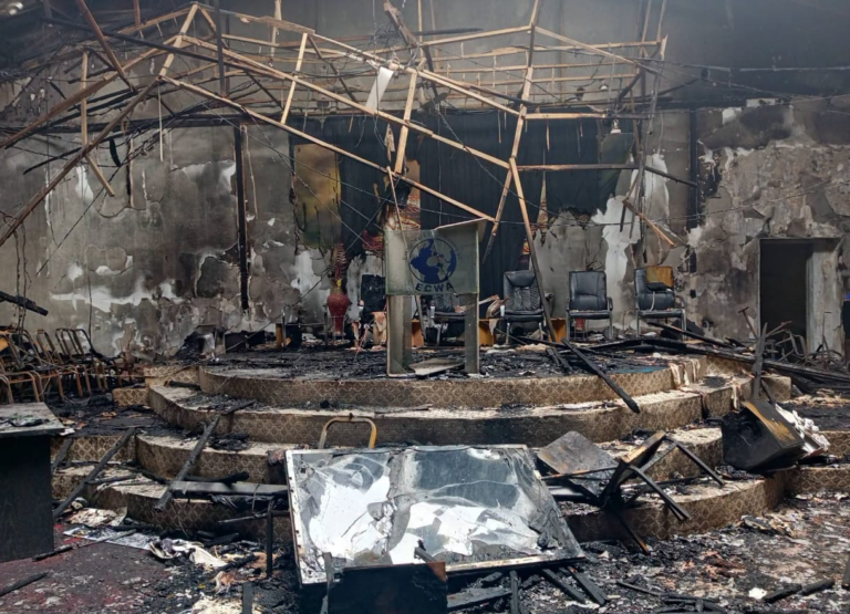 Fire Guts ECWA Gospel Church Auditorium In Gombe