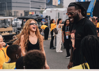 Burna Boy, Shakira Meet, Share Heartwarming Moment Ahead of Historic World Cup Final Halftime Show