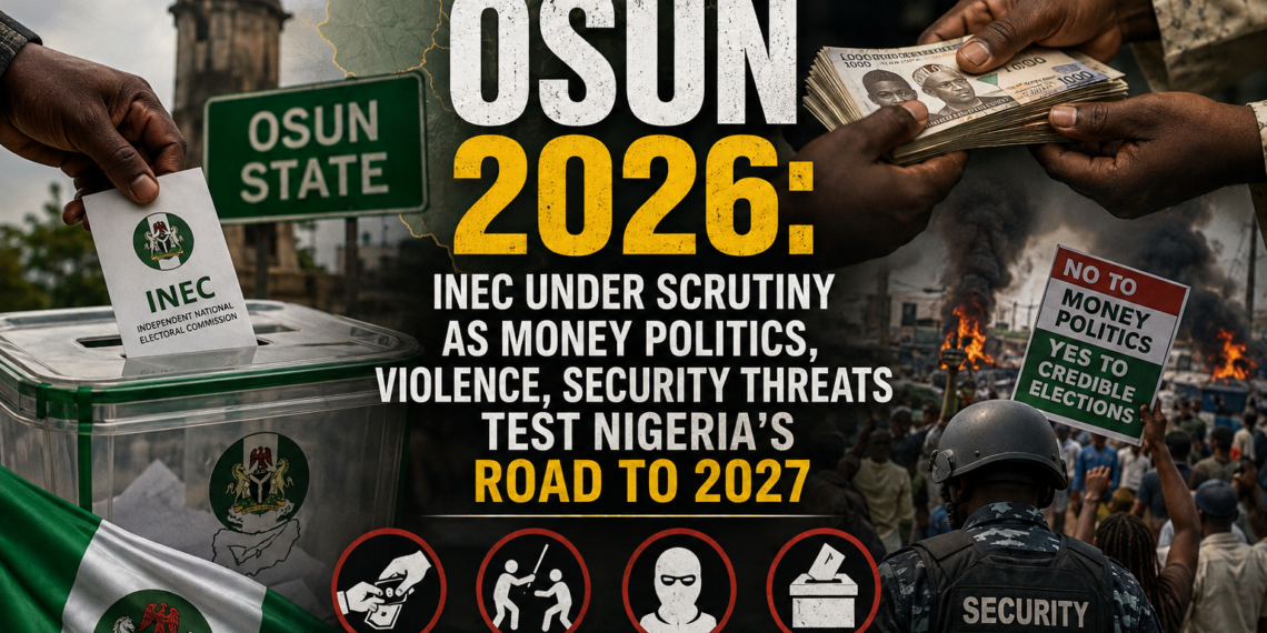 Osun 2026: INEC Under Scrutiny As Money Politics, Violence, Security Threats Test Nigeria’s Road To 2027