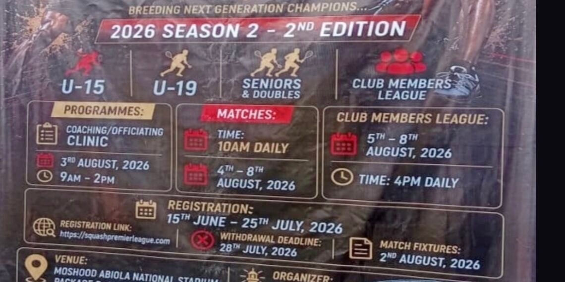 Squash Premier League Season 2 Set To Begin August 5 In Abuja