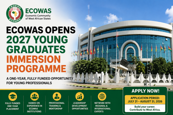 ECOWAS Opens Juicy YPIP Programme For Nigerians, Releases Application Portal