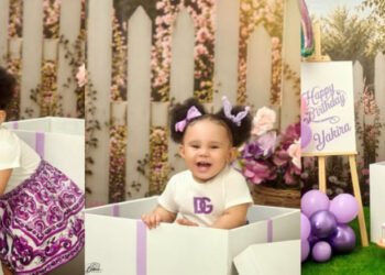 “My precious answered prayer” — Toke Makinwa unveils daughter Yakira’s face on first birthday
