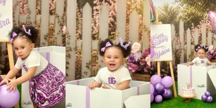 “My precious answered prayer” — Toke Makinwa unveils daughter Yakira’s face on first birthday