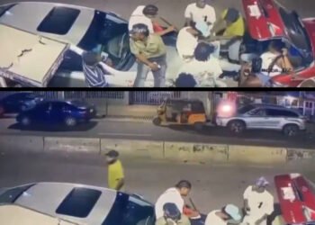 CCTV Footage Appears to Show Robbery Scare Outside Abule Egba Lounge