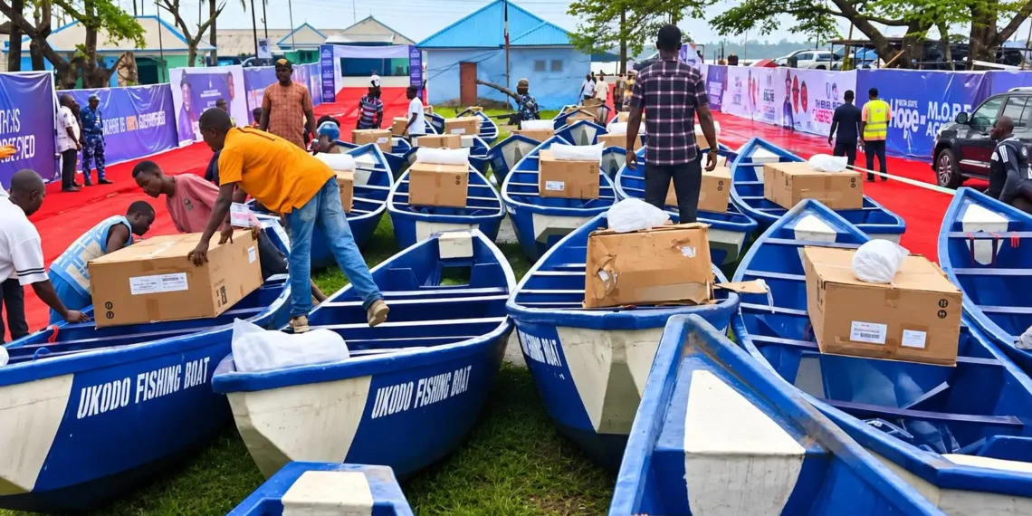 Oborevwori Distributes 50 Fishing Boats, Fishing Nets To Fishermen In 3 LGs