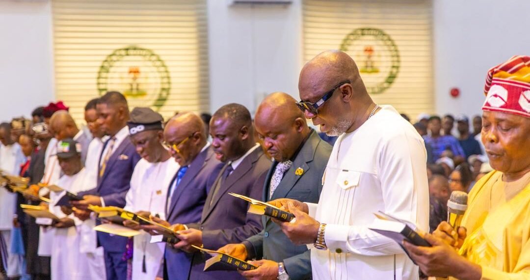 Okpebholo Swears In 18 Edo LG Chairmen, Charges Them on Grassroots Development