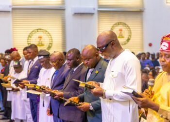 Okpebholo Swears In 18 Edo LG Chairmen, Charges Them on Grassroots Development