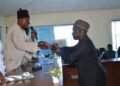 Handshake during Adamawa State Polytechnic leadership transition