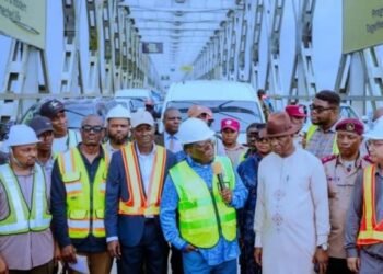 Umahi Orders Removal of Illegal Adverts, Tinubu Pictures on First Niger Bridge