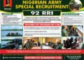 Nigerian Army Opens Special Recruitment for Skilled Nigerians, Applications End October 21