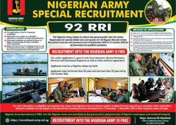Nigerian Army Opens Special Recruitment for Skilled Nigerians, Applications End October 21