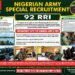 Nigerian Army Opens Special Recruitment for Skilled Nigerians, Applications End October 21