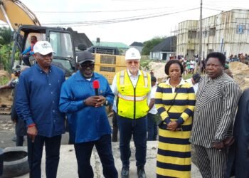 Governor Oborevwori inspects failed Agbarho bridge
