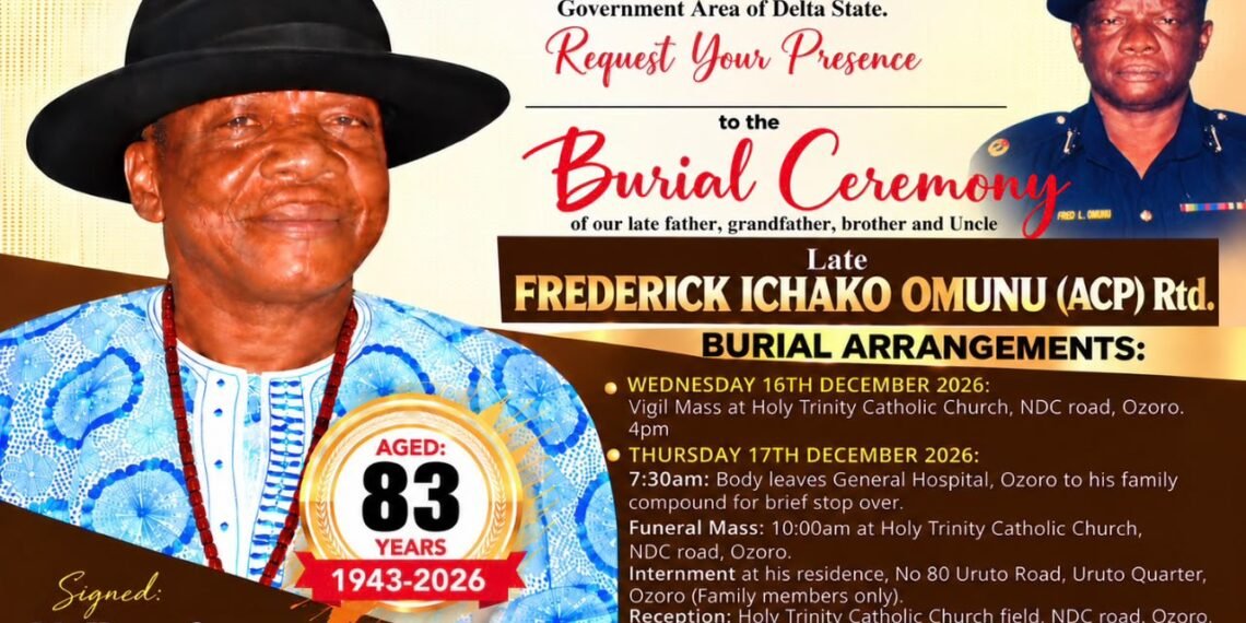 Retired ACP Frederick Ichako Omunu, 83, to Be Buried December 17 in Delta State