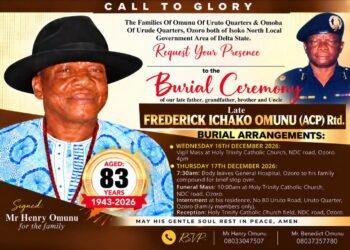 Retired ACP Frederick Ichako Omunu, 83, to Be Buried December 17 in Delta State