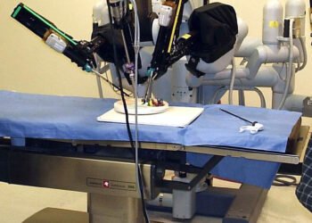 Robotic prostate surgery in an operating theatre