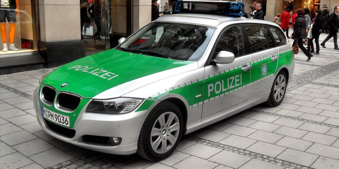 Bavarian police patrol car in Germany