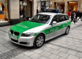 Bavarian police patrol car in Germany