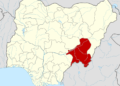 Map of Taraba State, Nigeria