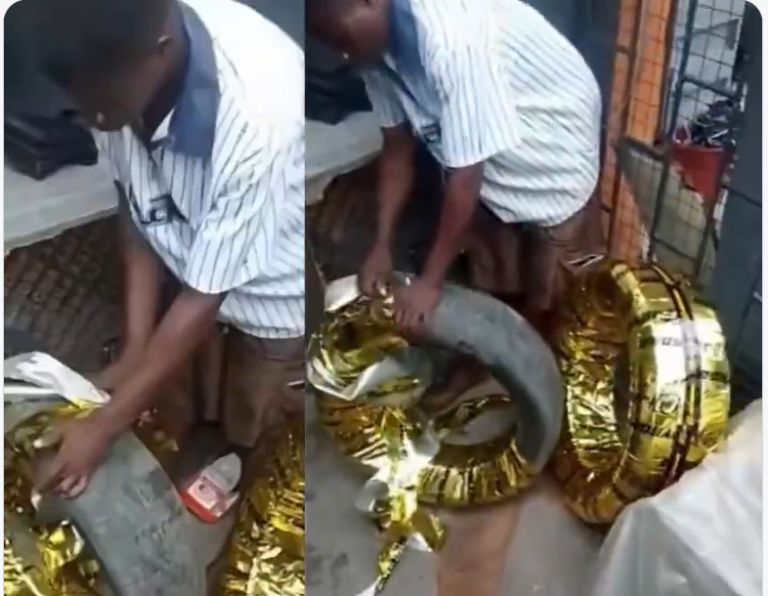 Viral POS Scam Video Shows Man Allegedly Using Old Tyres as Collateral