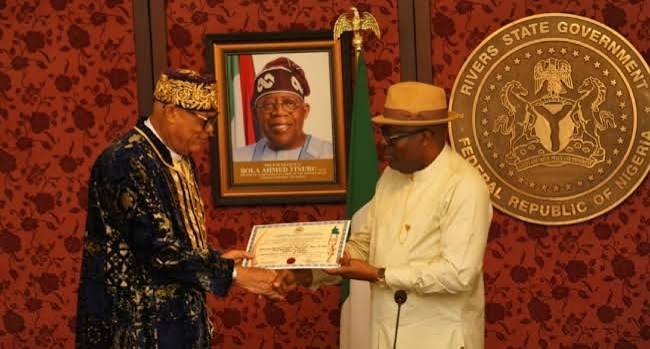 Fubara Presents Staff of Office to New Amanyanabo of Opobo, Tasks Monarch on Peace and Unity