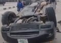 Lagos Coastal Road Crash: One Dead, Three Injured as Lexus Overturns Near Eko Hotel