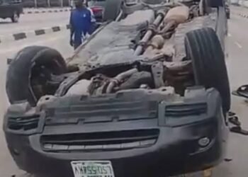 Lagos Coastal Road Crash: One Dead, Three Injured as Lexus Overturns Near Eko Hotel