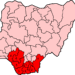 Map showing states of the Niger Delta region of Nigeria