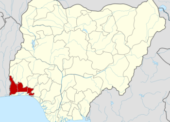 Map of Nigeria showing Ogun State