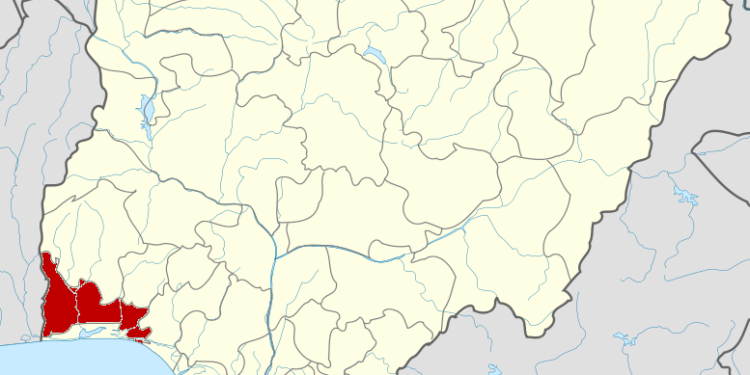 Map of Nigeria showing Ogun State