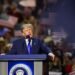 Donald Trump speaking at a Republican event amid Tom Cotton daylight saving time feud